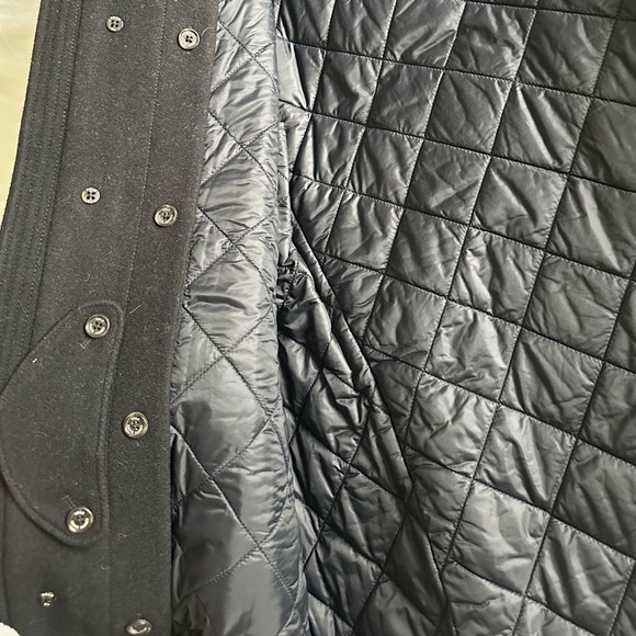 Large Ralph Lauren Black Felt Trench Coat - Picture 7 of 12